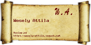 Wesely Attila névjegykártya